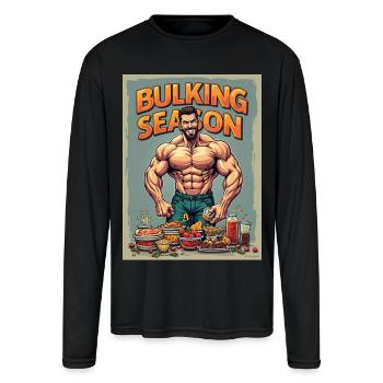 Bulking Season Bodybuilding Gym  - Men's Moisture Wicking Performance Long Sleeve T-Shirt - black - Front