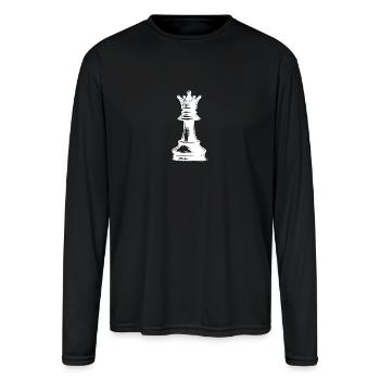 Chess Set Checkers - Men's Moisture Wicking Performance Long Sleeve T-Shirt - black - Front