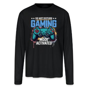 Gaming Mode Activated - Men's Moisture Wicking Performance Long Sleeve T-Shirt - black - Front