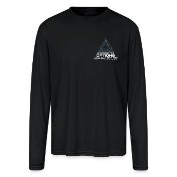 AI Generates Options... Humans Decide - Men's Moisture Wicking Performance Long Sleeve T-Shirt - black - Front