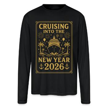Cruising Into 2026 New Years Eve Party Favors  - Men's Moisture Wicking Performance Long Sleeve T-Shirt - black - Front