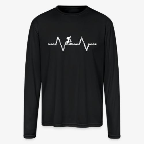 bmx bike heartbeat - Men's Moisture Wicking Performance Long Sleeve T-Shirt