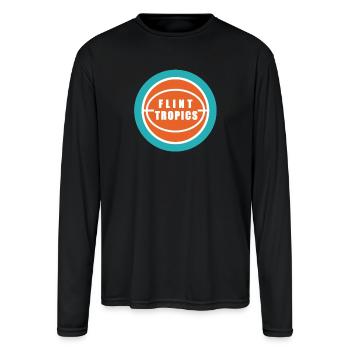 Flint Tropics - Men's Moisture Wicking Performance Long Sleeve T-Shirt - black - Front