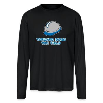 Forward Down the Field - Men's Moisture Wicking Performance Long Sleeve T-Shirt - black - Front