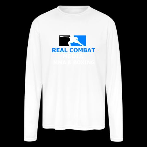 RCM MMA & BOXING Light Blue White Text - Men's Moisture Wicking Performance Long Sleeve T-Shirt