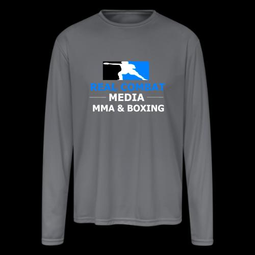 RCM MMA & BOXING Light Blue White Text - Men's Moisture Wicking Performance Long Sleeve T-Shirt
