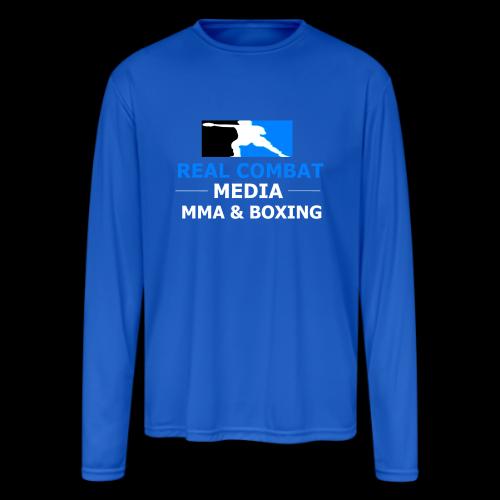 RCM MMA & BOXING Light Blue White Text - Men's Moisture Wicking Performance Long Sleeve T-Shirt