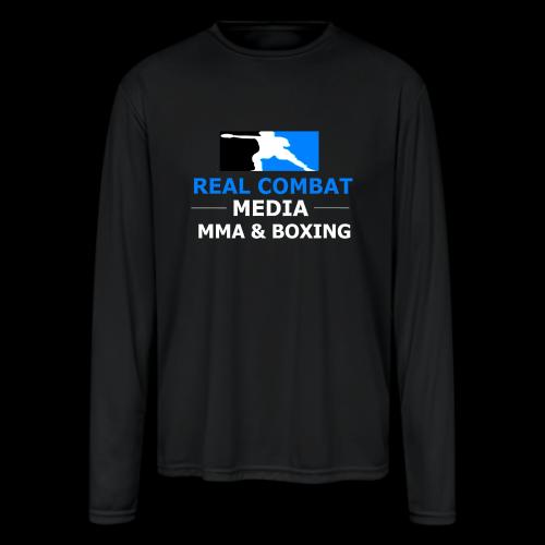 RCM MMA & BOXING Light Blue White Text - Men's Moisture Wicking Performance Long Sleeve T-Shirt