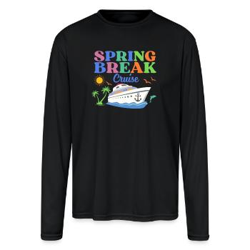 Spring Break Vacation - Men's Moisture Wicking Performance Long Sleeve T-Shirt - black - Front