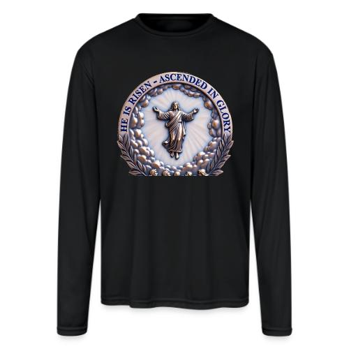 He Is Risen Ascended In Glory T Shirt, Gift - Men's Moisture Wicking Performance Long Sleeve T-Shirt