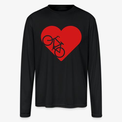 Bike in heart - Men's Moisture Wicking Performance Long Sleeve T-Shirt