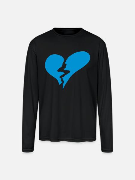 Broken heart - Men's Moisture Wicking Performance Long Sleeve T-Shirt - black