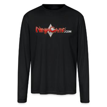 NC Logo for Dark Products - Men's Moisture Wicking Performance Long Sleeve T-Shirt - black - Front