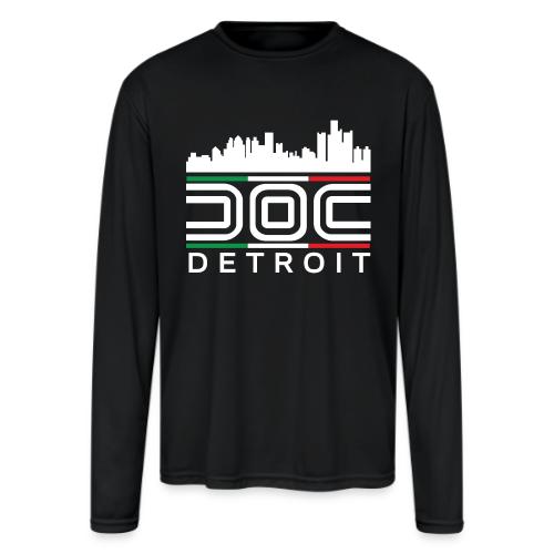Desmo Owners Club of Detroit Logo Draft White PNG - Men's Moisture Wicking Performance Long Sleeve T-Shirt