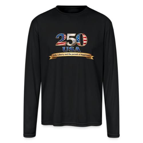 250 USA Liberty Banner - Men's Moisture Wicking Performance Long Sleeve T-Shirt