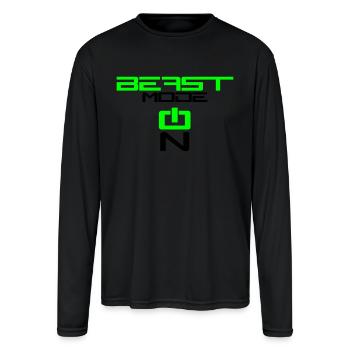 switch on activated activated hand arm muscle stro - Men's Moisture Wicking Performance Long Sleeve T-Shirt - black - Front
