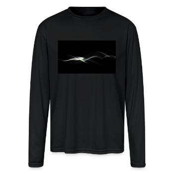 Ethereal Waves - Men's Moisture Wicking Performance Long Sleeve T-Shirt - black - Front
