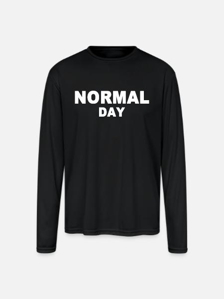 normal day - Men's Moisture Wicking Performance Long Sleeve T-Shirt - black