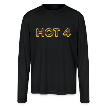 HOT 4 🔥 In a glowing flint design - Men's Moisture Wicking Performance Long Sleeve T-Shirt - black - Front