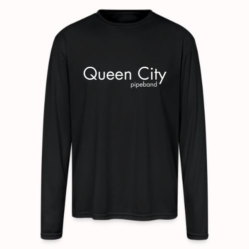 Queen City white - Men's Moisture Wicking Performance Long Sleeve T-Shirt