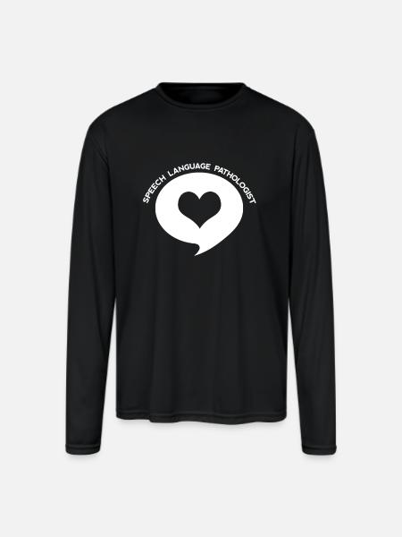 Speech Language Pathologist Heart Shirt - Men's Moisture Wicking Performance Long Sleeve T-Shirt - black