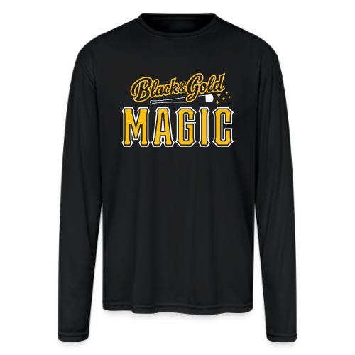 Black & Gold Magic - Men's Moisture Wicking Performance Long Sleeve T-Shirt