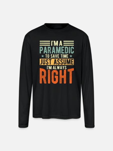 Paramedic - Men's Moisture Wicking Performance Long Sleeve T-Shirt - black