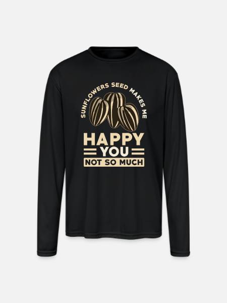 Sunflower Seeds - Men's Moisture Wicking Performance Long Sleeve T-Shirt - black