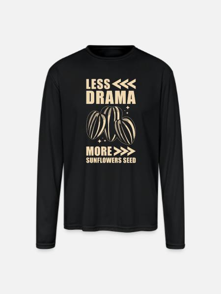 Sunflower Seeds - Men's Moisture Wicking Performance Long Sleeve T-Shirt - black