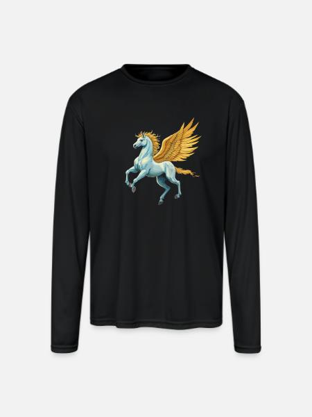 Pegasus - Men's Moisture Wicking Performance Long Sleeve T-Shirt - black
