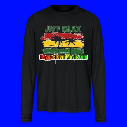 Just relax reggae rasta tropical sunset - Men's Moisture Wicking Performance Long Sleeve T-Shirt