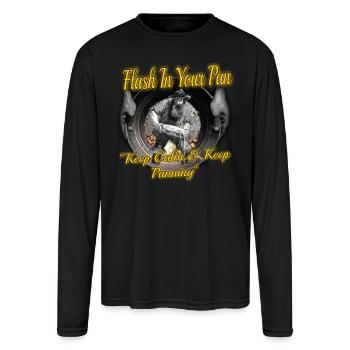 Keep Calm and Keep Panning - Men's Moisture Wicking Performance Long Sleeve T-Shirt - black - Front