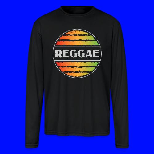 Reggae celebration vibrant rasta music design - Men's Moisture Wicking Performance Long Sleeve T-Shirt