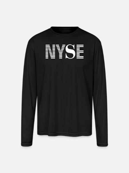 Nyse New York Stock Exchange - Men's Moisture Wicking Performance Long Sleeve T-Shirt - black