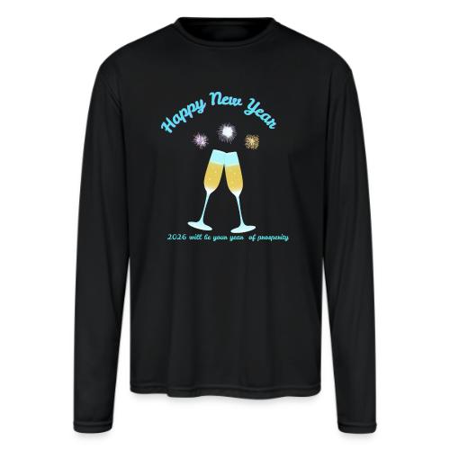 Happy New Year 2026 Prosperity Design - Men's Moisture Wicking Performance Long Sleeve T-Shirt
