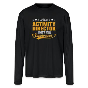 Activity Director - Men's Moisture Wicking Performance Long Sleeve T-Shirt - black - Front