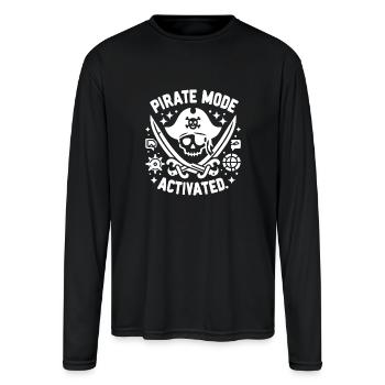 Pirate Mode Activated - Men's Moisture Wicking Performance Long Sleeve T-Shirt - black - Front