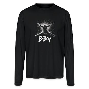 B-boy Break Dance Hip Hop Dance Dancer Break Dance - Men's Moisture Wicking Performance Long Sleeve T-Shirt - black - Front