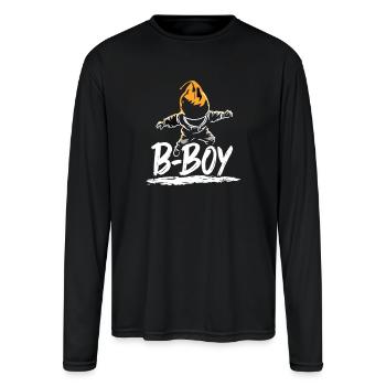 B-boy Break Dance Hip Hop Dance Dancer Break Dance - Men's Moisture Wicking Performance Long Sleeve T-Shirt - black - Front