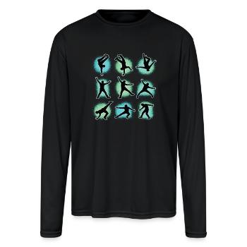 Breakdance Children For Dance Break Dancers - Men's Moisture Wicking Performance Long Sleeve T-Shirt - black - Front
