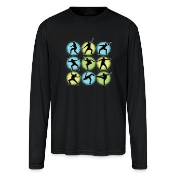 Breakdance Children For Dance Break Dancers - Men's Moisture Wicking Performance Long Sleeve T-Shirt - black - Front