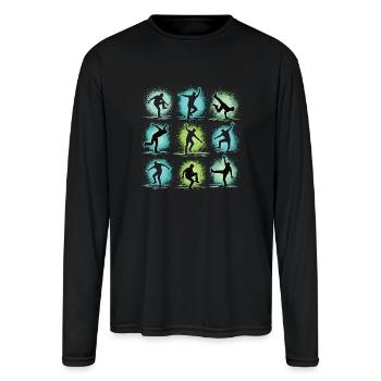 Breakdance Children For Dance Break Dancers - Men's Moisture Wicking Performance Long Sleeve T-Shirt - black - Front