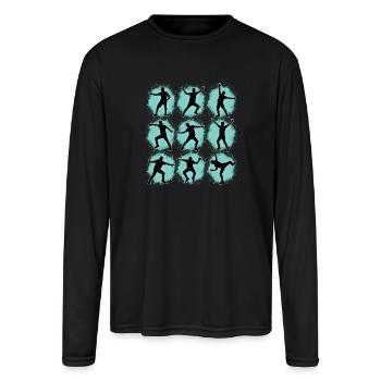 Breakdance Children For Dance Break Dancers - Men's Moisture Wicking Performance Long Sleeve T-Shirt - black - Front