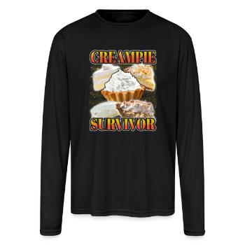 funny Creampie inappropriate embarrassing roulette - Men's Moisture Wicking Performance Long Sleeve T-Shirt - black - Front
