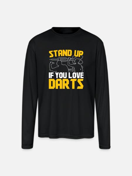 Darts Dart Player - Men's Moisture Wicking Performance Long Sleeve T-Shirt - black
