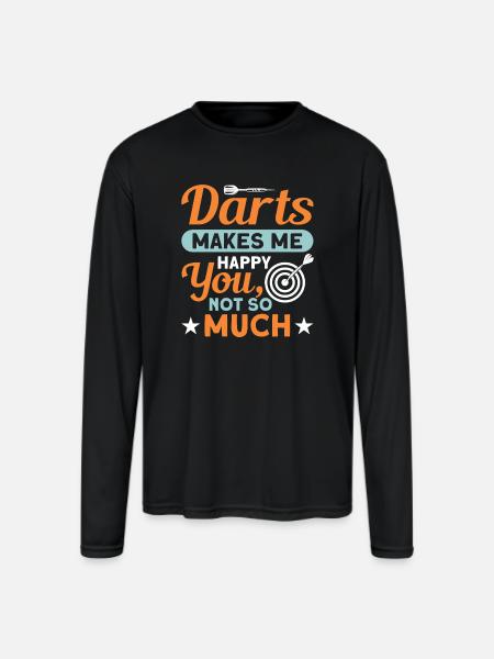Darts Dart Player - Men's Moisture Wicking Performance Long Sleeve T-Shirt - black