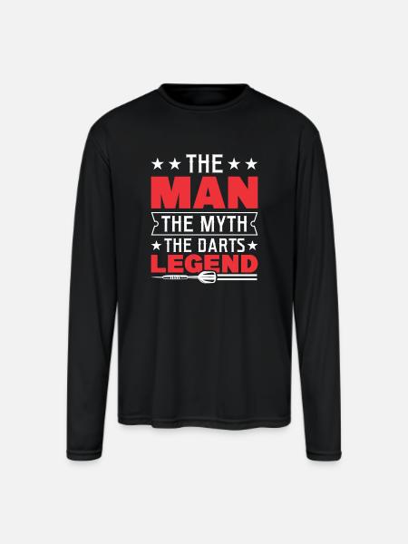 Darts Dart Player - Men's Moisture Wicking Performance Long Sleeve T-Shirt - black