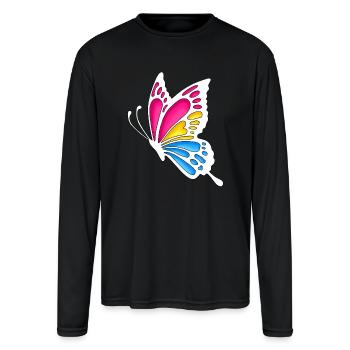 Pan Pride Butterfly - Men's Moisture Wicking Performance Long Sleeve T-Shirt - black - Front