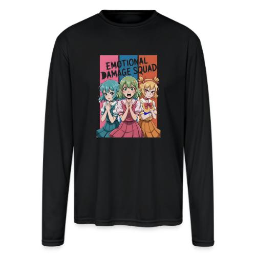 Emotional Damage Squad – Funny Anime Schoolgirl - Men's Moisture Wicking Performance Long Sleeve T-Shirt