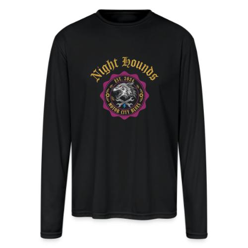 Night Hounds Wolf Patch - Men's Moisture Wicking Performance Long Sleeve T-Shirt